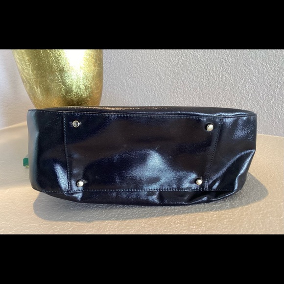 Kate Spade Black Patent w\Tan Leather Wrapped Handles - Picture 6 of 10
